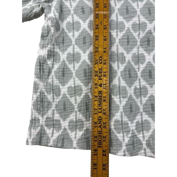 Talbots Haven Well Within Top Ikat Print Gauze SS VNeck 100% Organic Cotton XL - Picture 7 of 7